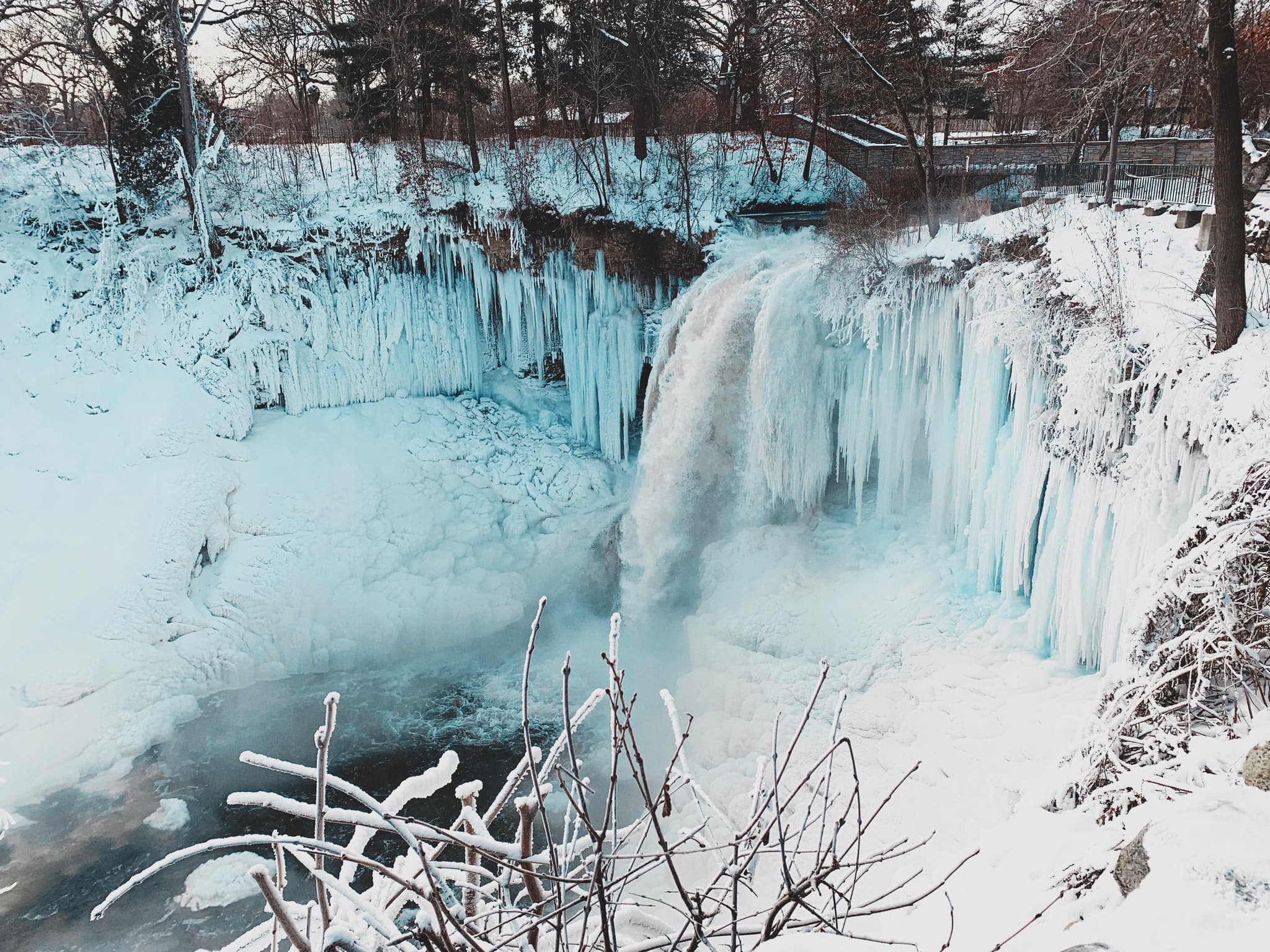 the frozen waterfall